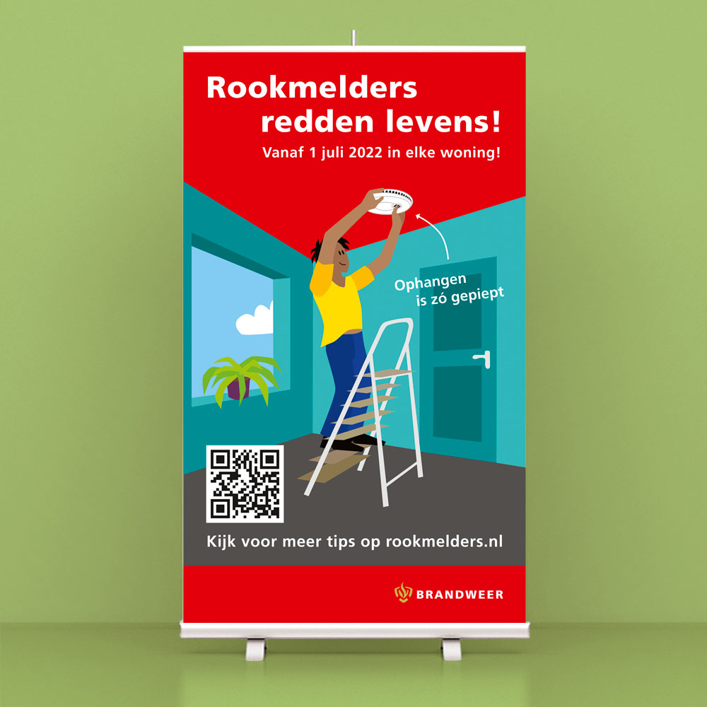 Jeanne Design • grafisch ontwerp banners en posters voor Brandweer Nederland • publieksvoorlichting Brandveilig Leven